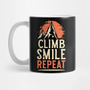 Free Climbing Boulderer Mountain Rock Bouldering Climber Gym Retro Mug